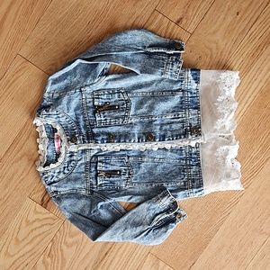 Zhuzhu Rabbit Toddler Girl's Denim and Lace Jacket Size 3t